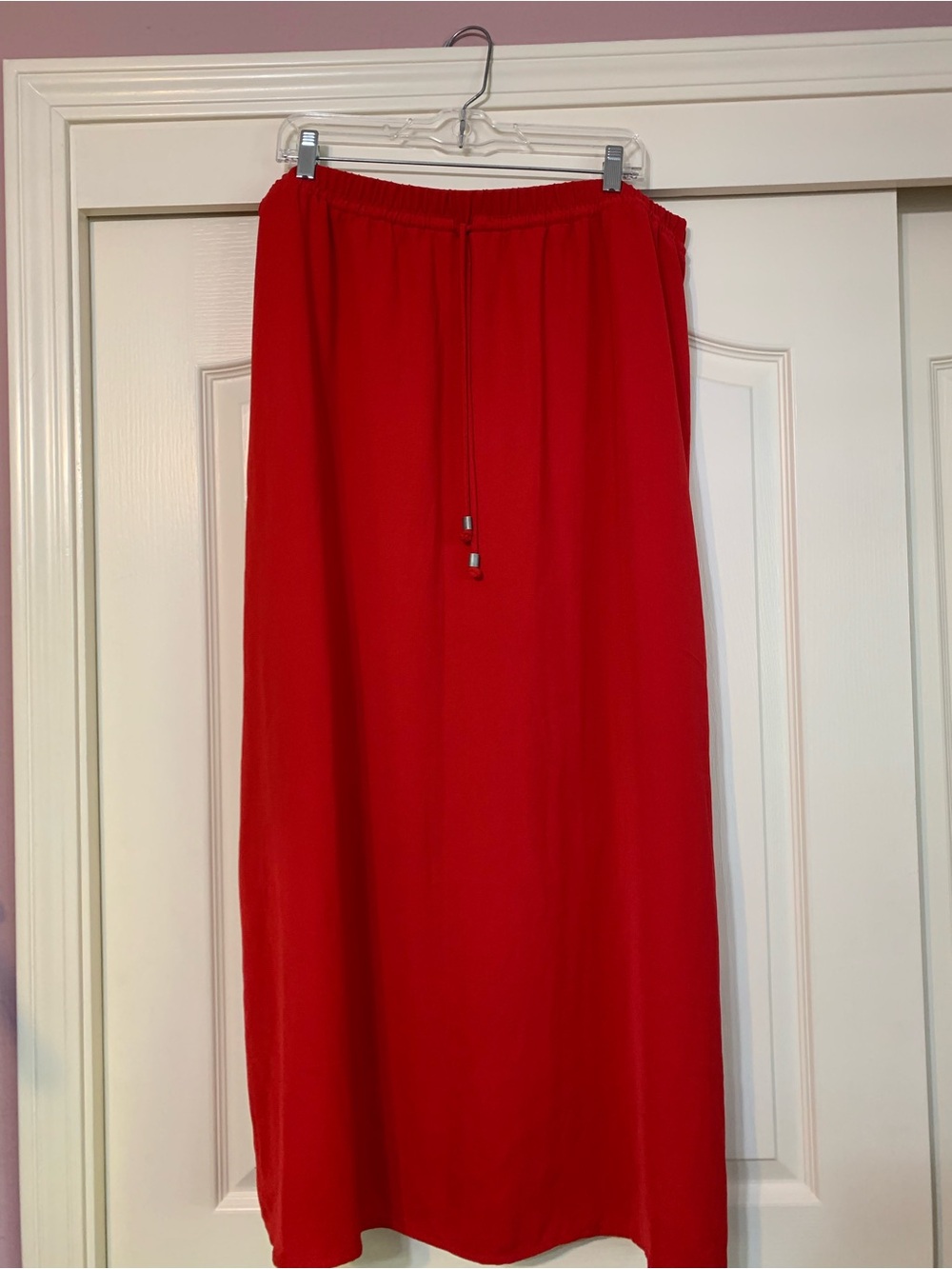 Faded Glory Red Elastic-Waist Maxi Skirt